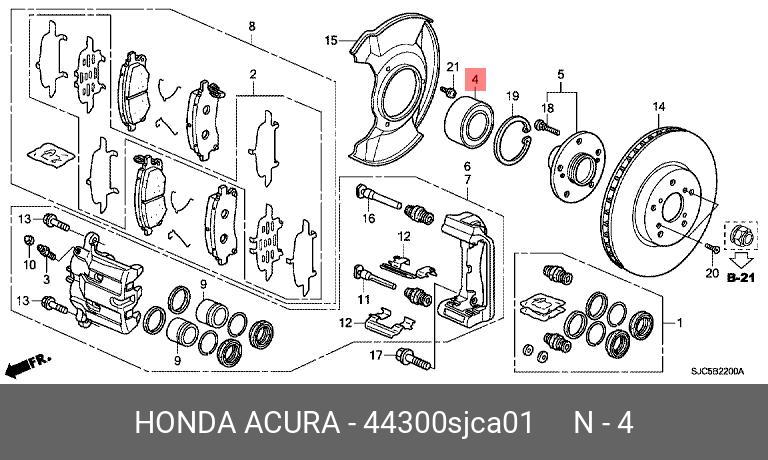 Подшипник ступицы колеса - Honda 44300-SJC-A01