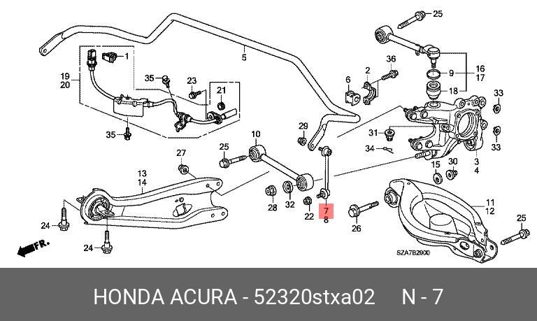 Стойка стабилизатора зад. прав. | зад прав | - Honda 52320-stx-a02