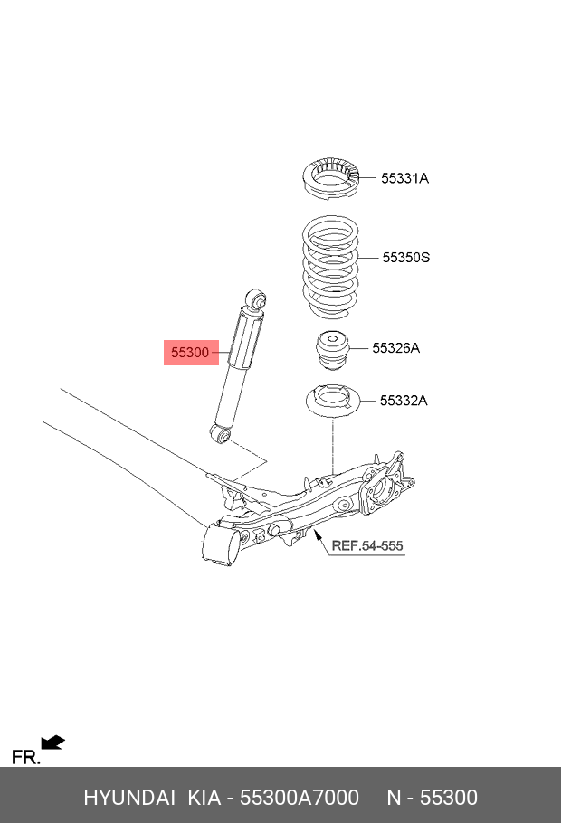 Амортизатор задний - Hyundai/Kia 55300A7000