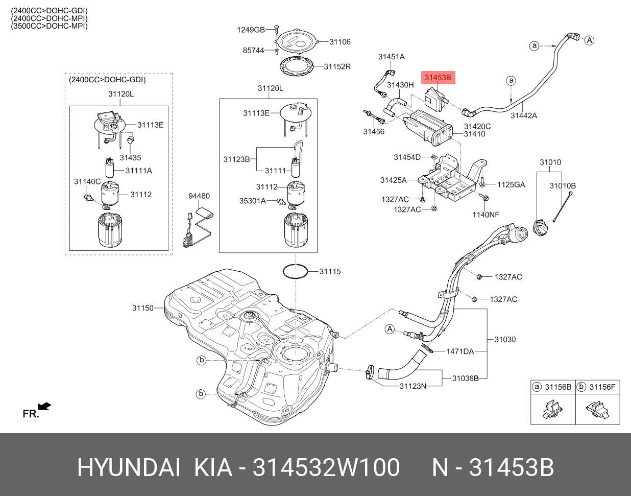 Воздушный фильтр топливного бака - Hyundai/Kia 31453-2W100
