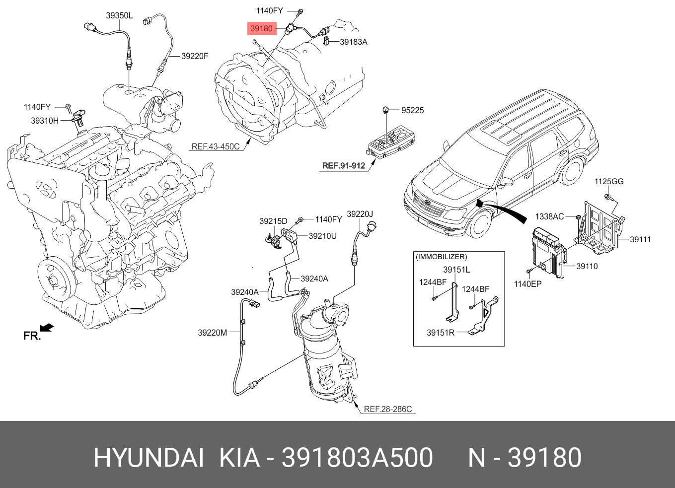 Датчик положения коленвала - Hyundai/Kia 391803A500
