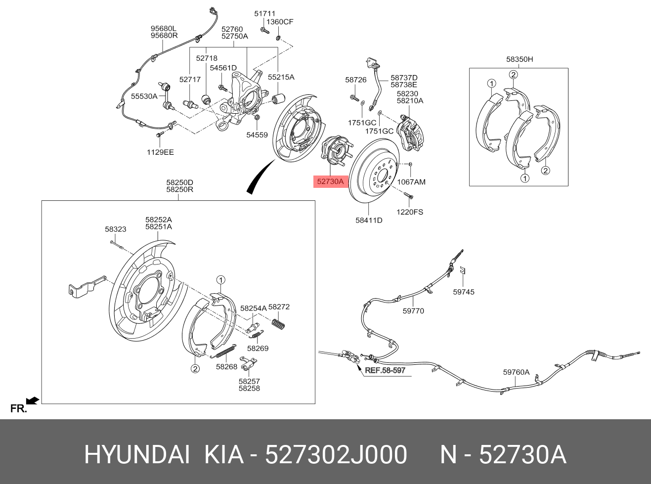 Ступица задняя (с abs) - Hyundai/Kia 527302J000