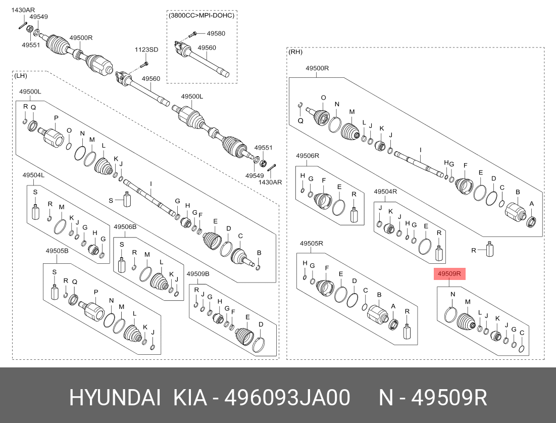 Пыльник ШРУСа - Hyundai/Kia 496093JA00