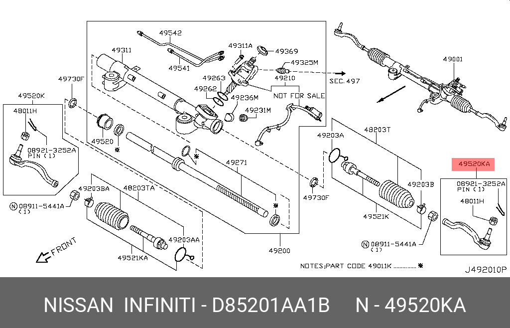 Наконечник прав. fx (s51) | прав | - Nissan D8520-1AA1B