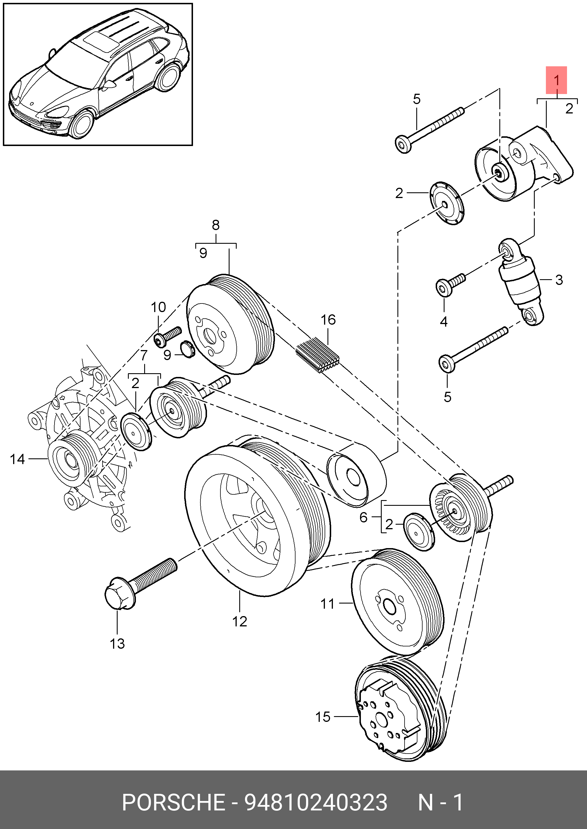 Ролик грм - Porsche 94810240323