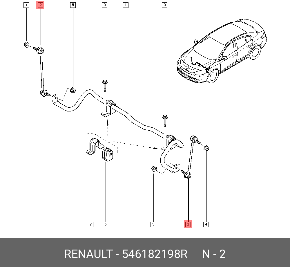 Стойка стабилизатора | перед прав/лев | - Renault 546182198R