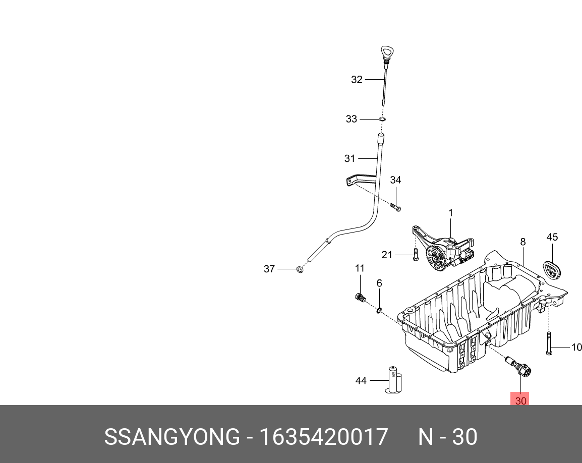 Датчик уровня масла - Ssangyong 1635420017
