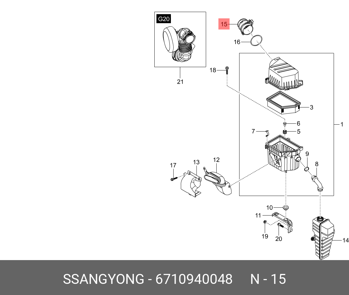 Расходомер воздуха - Ssangyong 6710940048