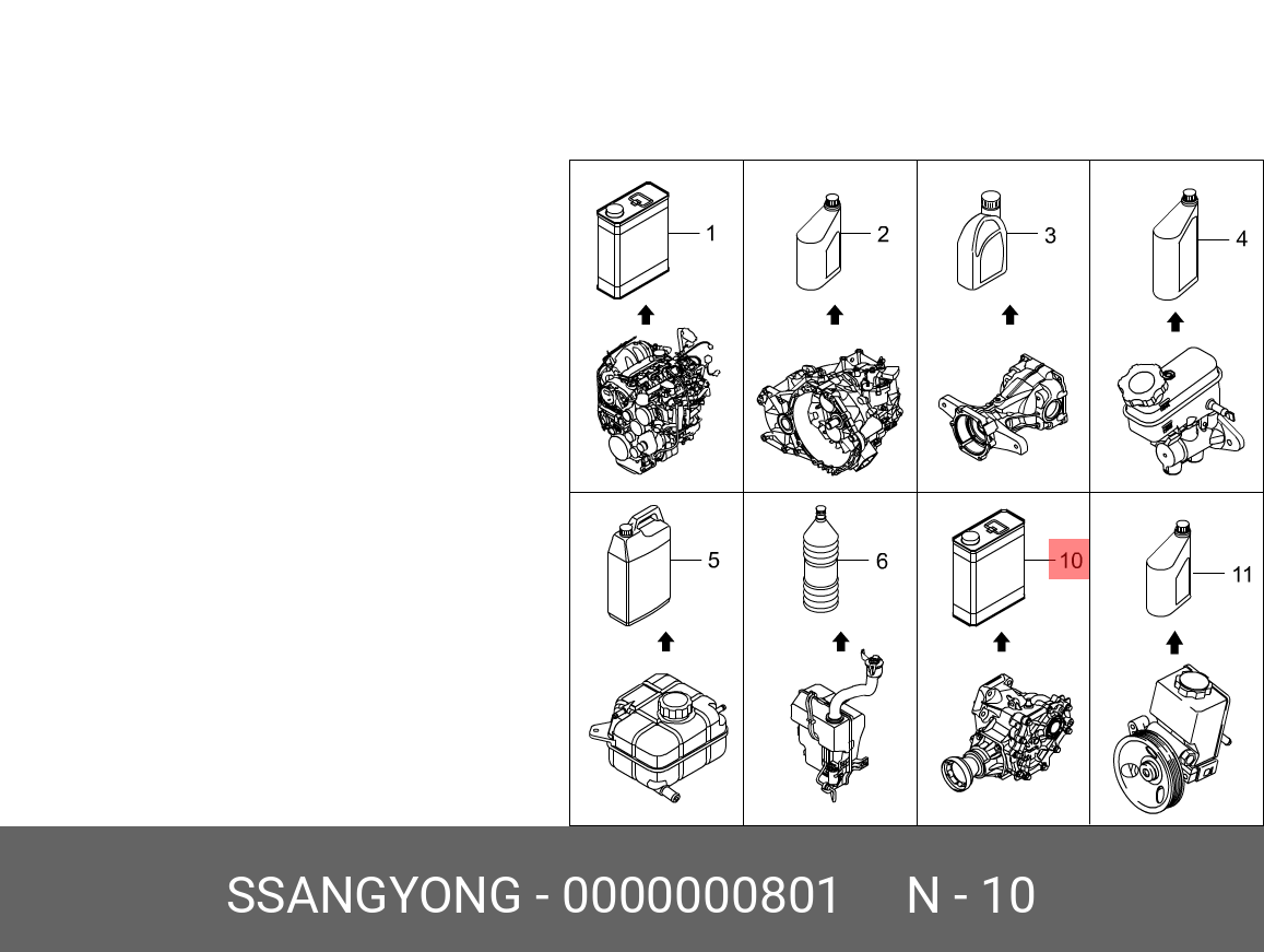Масло трансмиссионное синтетическое для раздатки Power Transfer Unit 1л - Ssangyong 0000000801
