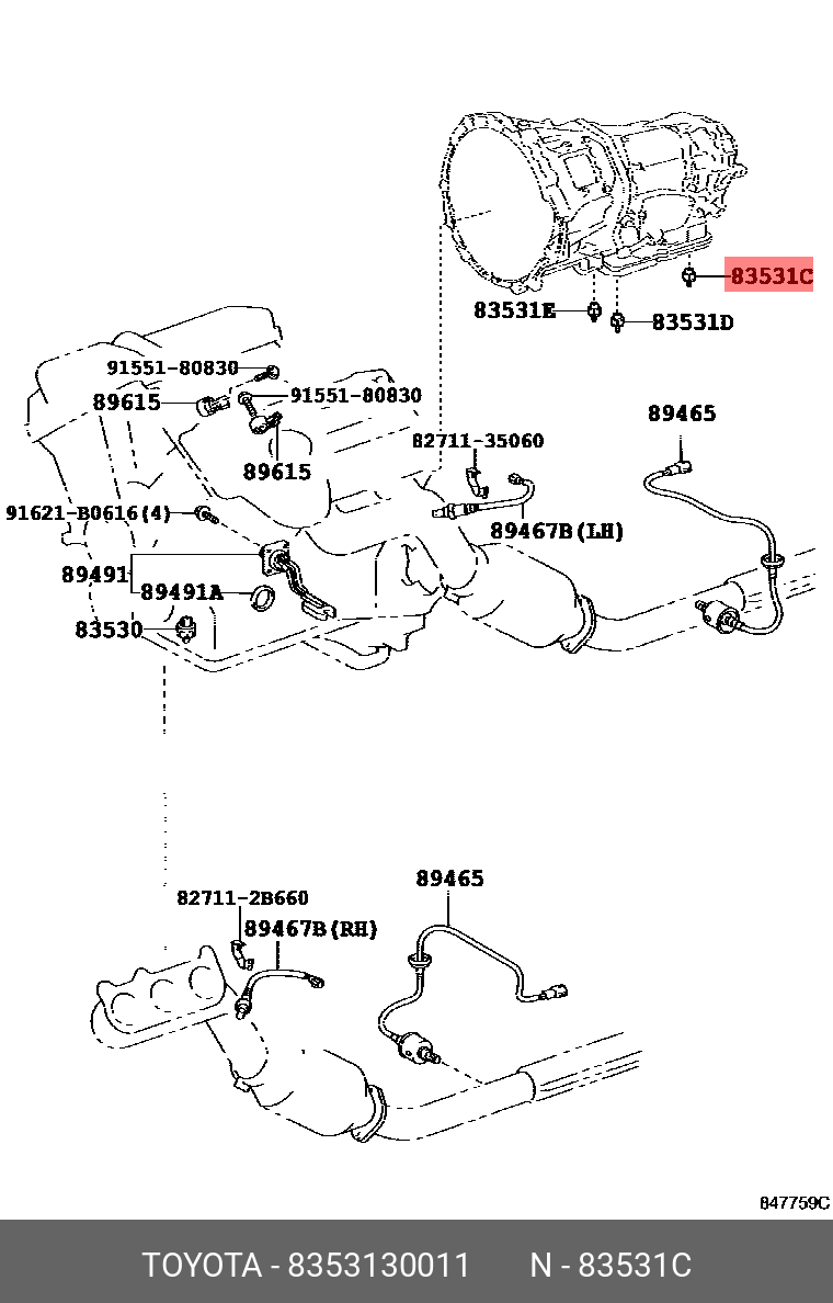 Датчик масла - Toyota 83531-30011