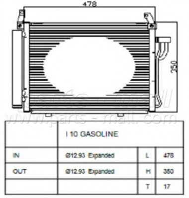 Радиатор кондиционера - PARTS-MALL PXNCA-100