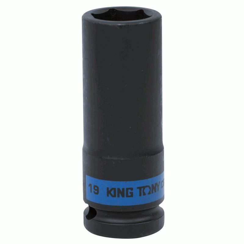 Головка торцевая ударная глубокая шестигранная 1/2, 19 мм - King Tony 443519M