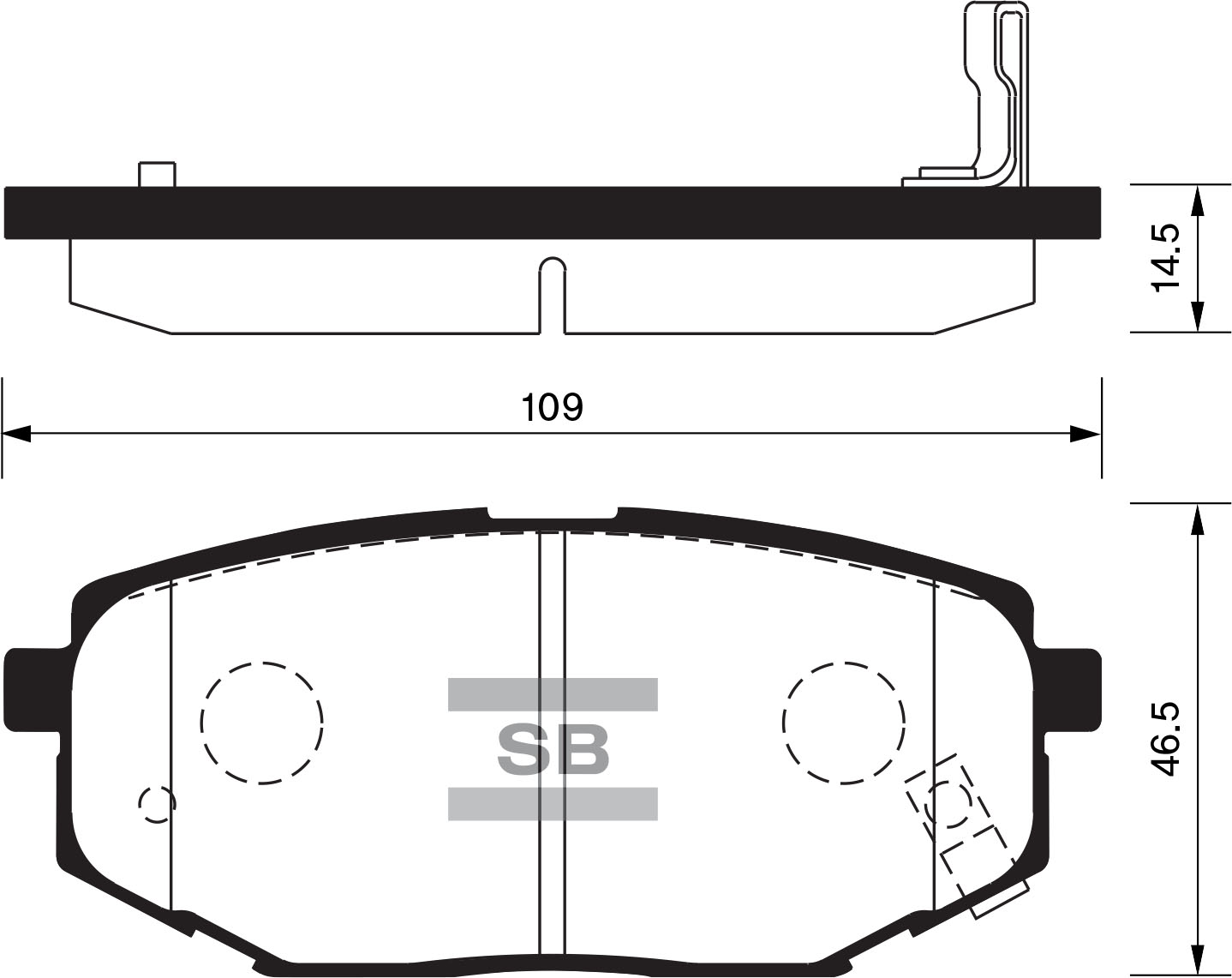Колодки тормозные задние - Sangsin SP1185