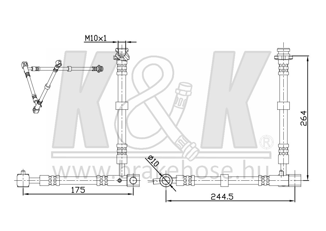 Шланг тормозной - K&K FT0395