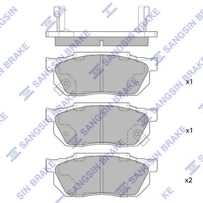 Колодки тормозные перед honda FIT GD1 - Sangsin SP1462