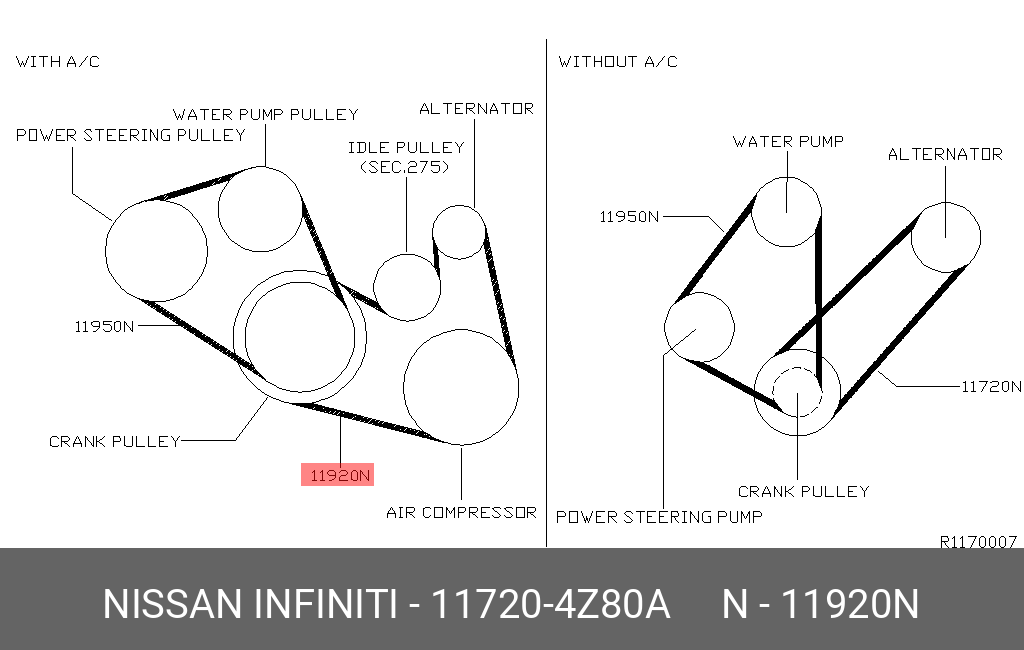 Ремень приводной - Nissan 11720-4Z80A