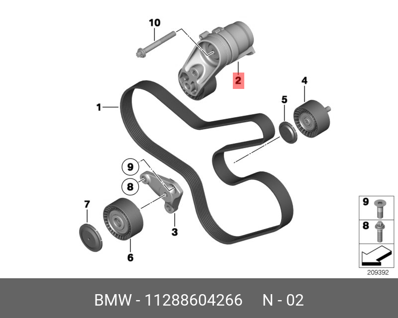 Ролик натяжной приводного ремня - BMW 11288604266