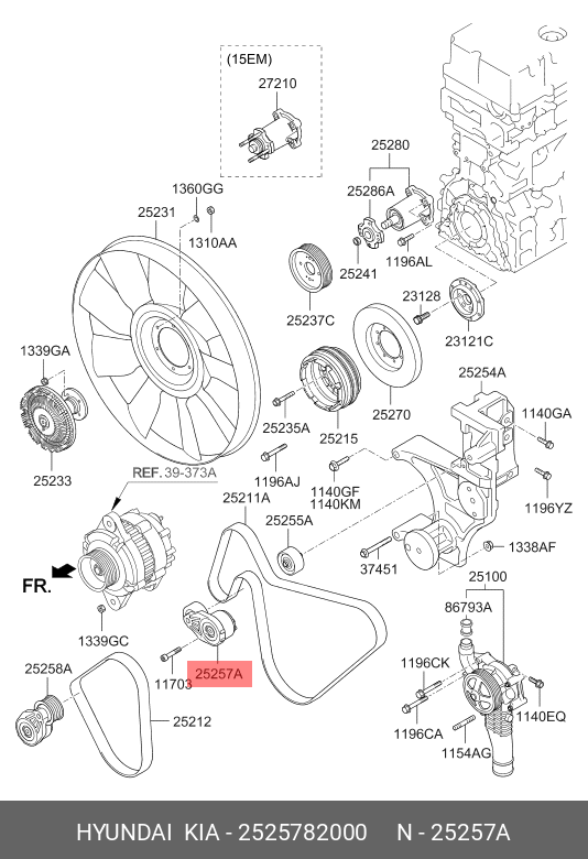 Ролик натяжной ремня (d6ha) - Hyundai/Kia 2525782000