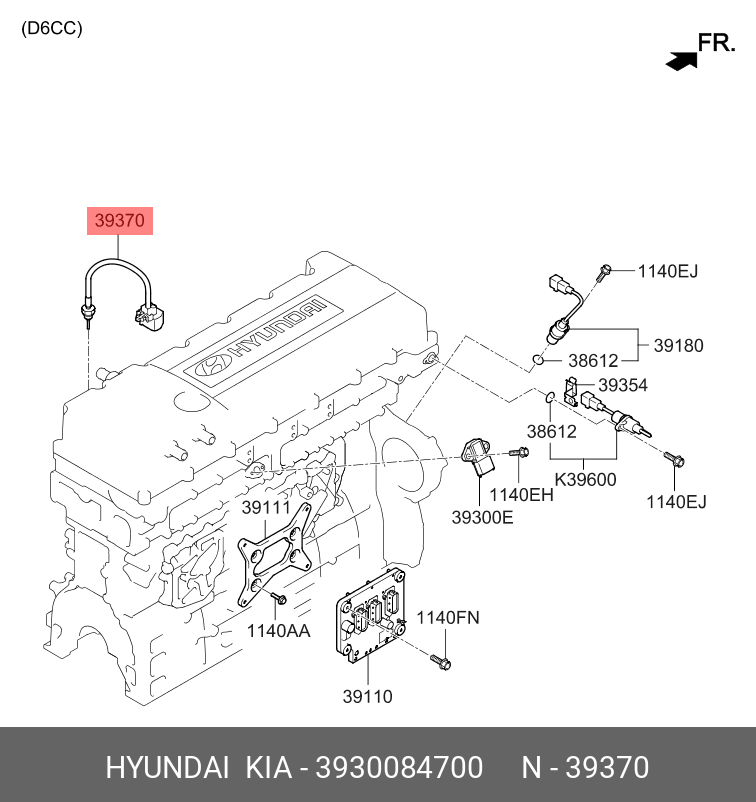 Датчик температуры двигателя - Hyundai/Kia 3930084700