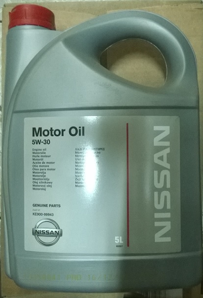 Масло моторное синтетическое Моtоr Oil 5w-30, 5л - Nissan KE900-99943