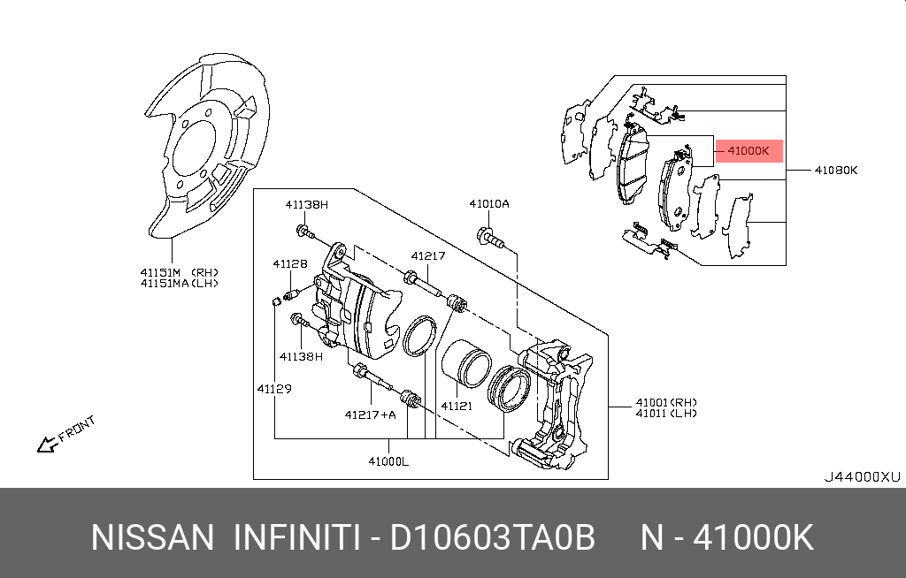Колодки тормозные дисковые | перед | - Nissan D1060-3TA0B