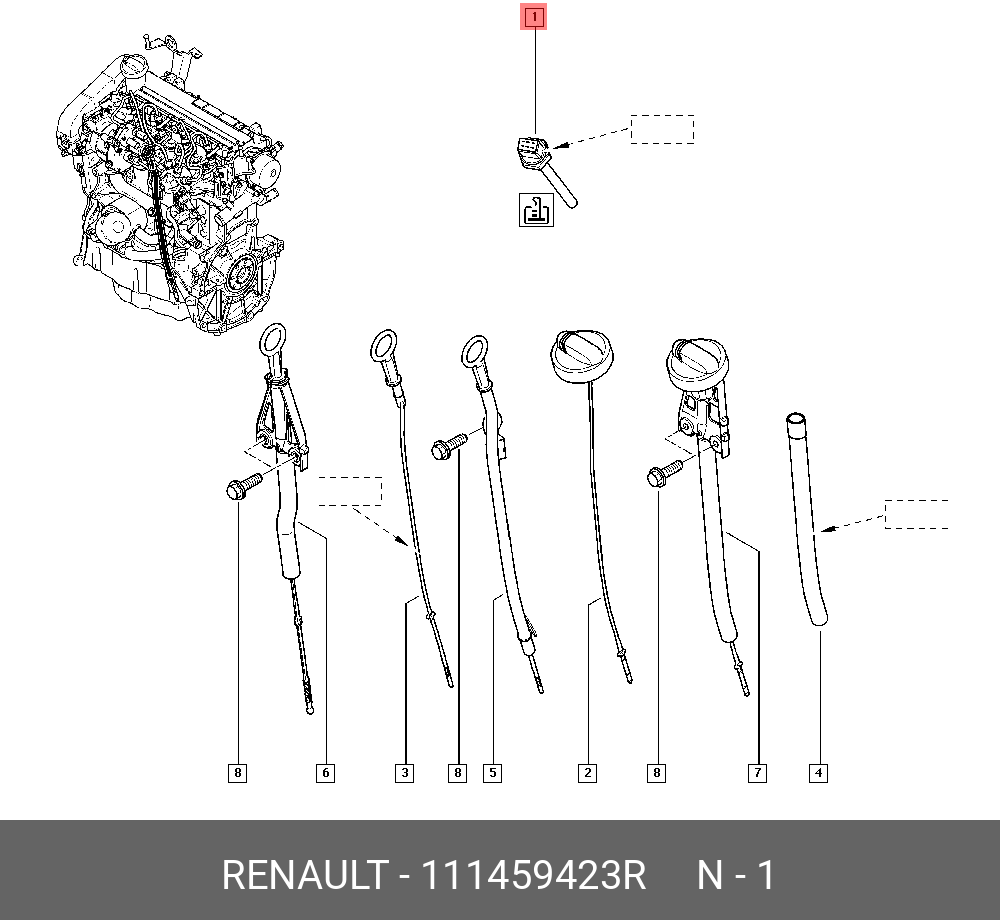 Датчик уровня масла (резист) - Renault 111459423R