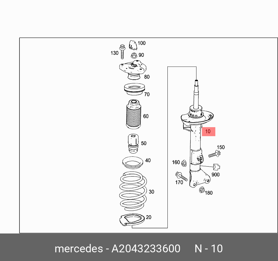Амортизатор передний - Mercedes A 204 323 36 00