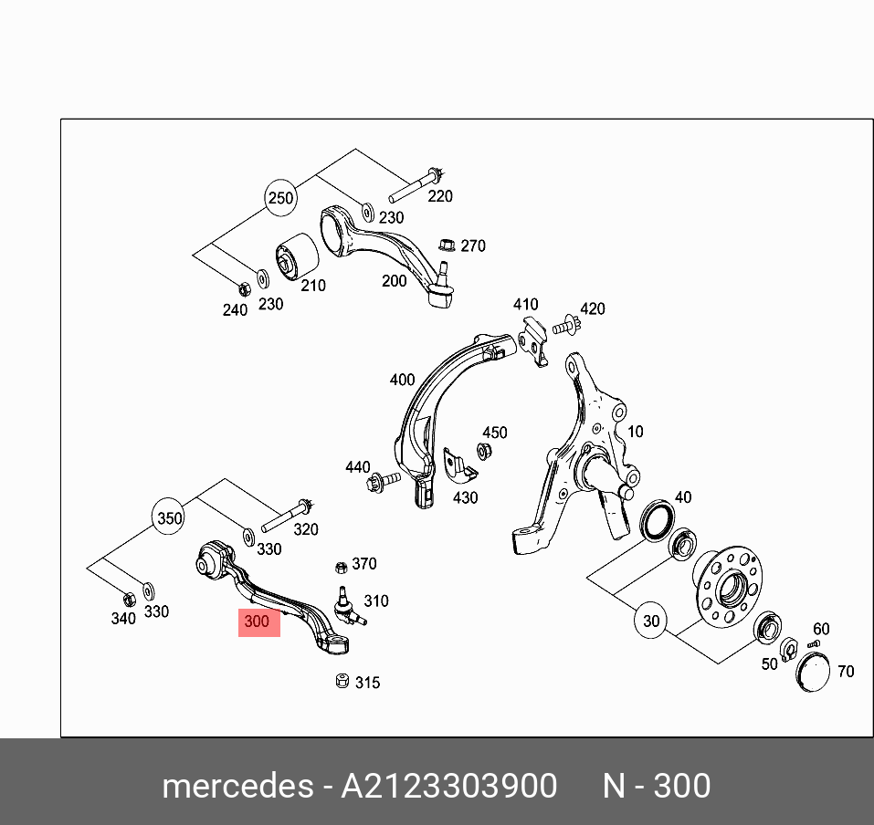 Рычаг подвески | перед лев | - Mercedes A 212 330 39 00