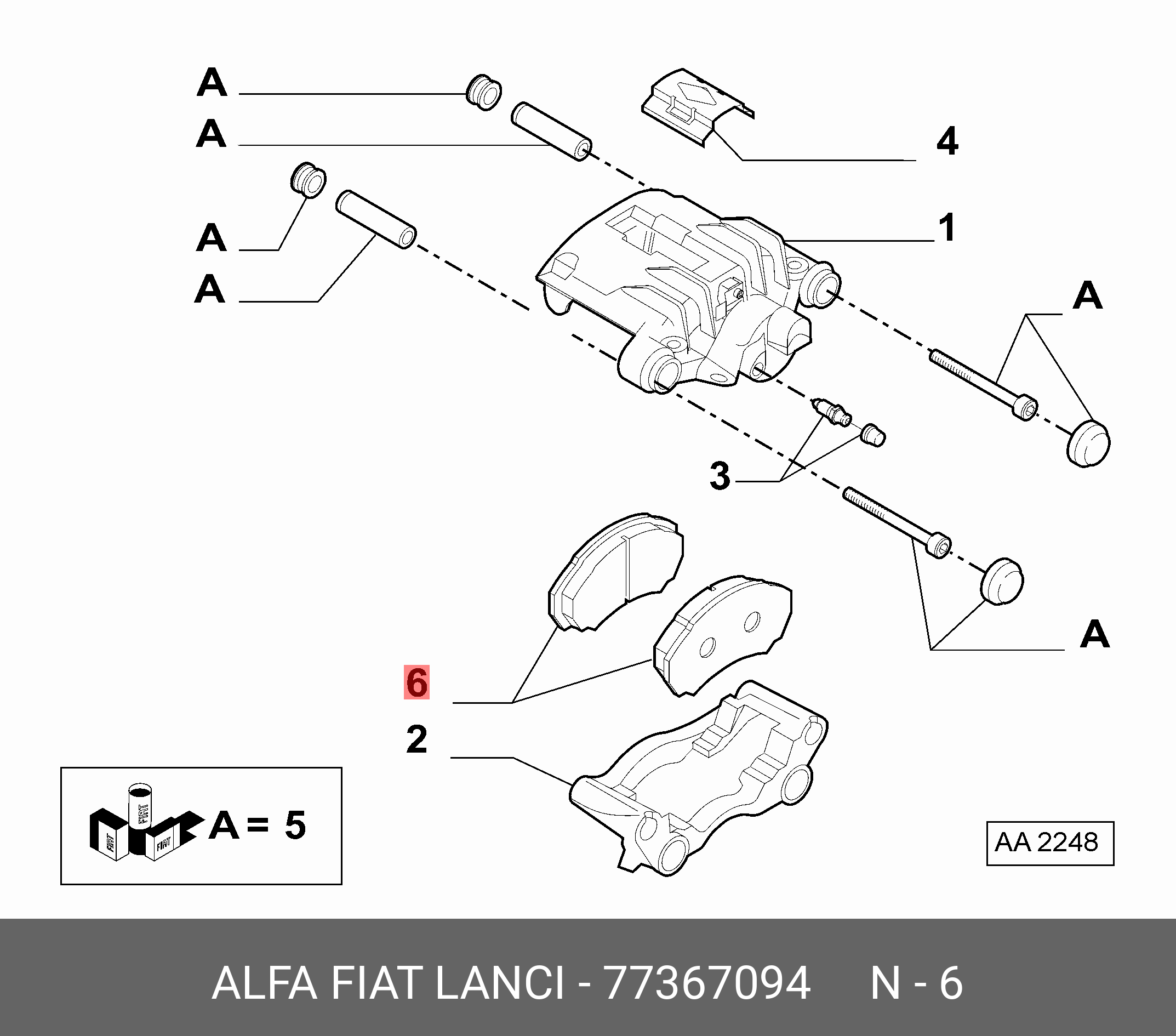 Колодки тормознае задние, к-т | зад | - Fiat/Alfa/Lancia 77367094