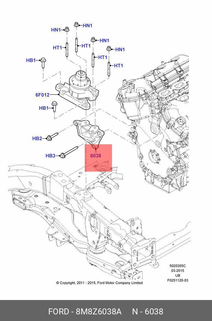 Опора двигателя - Ford 8M8Z6038A
