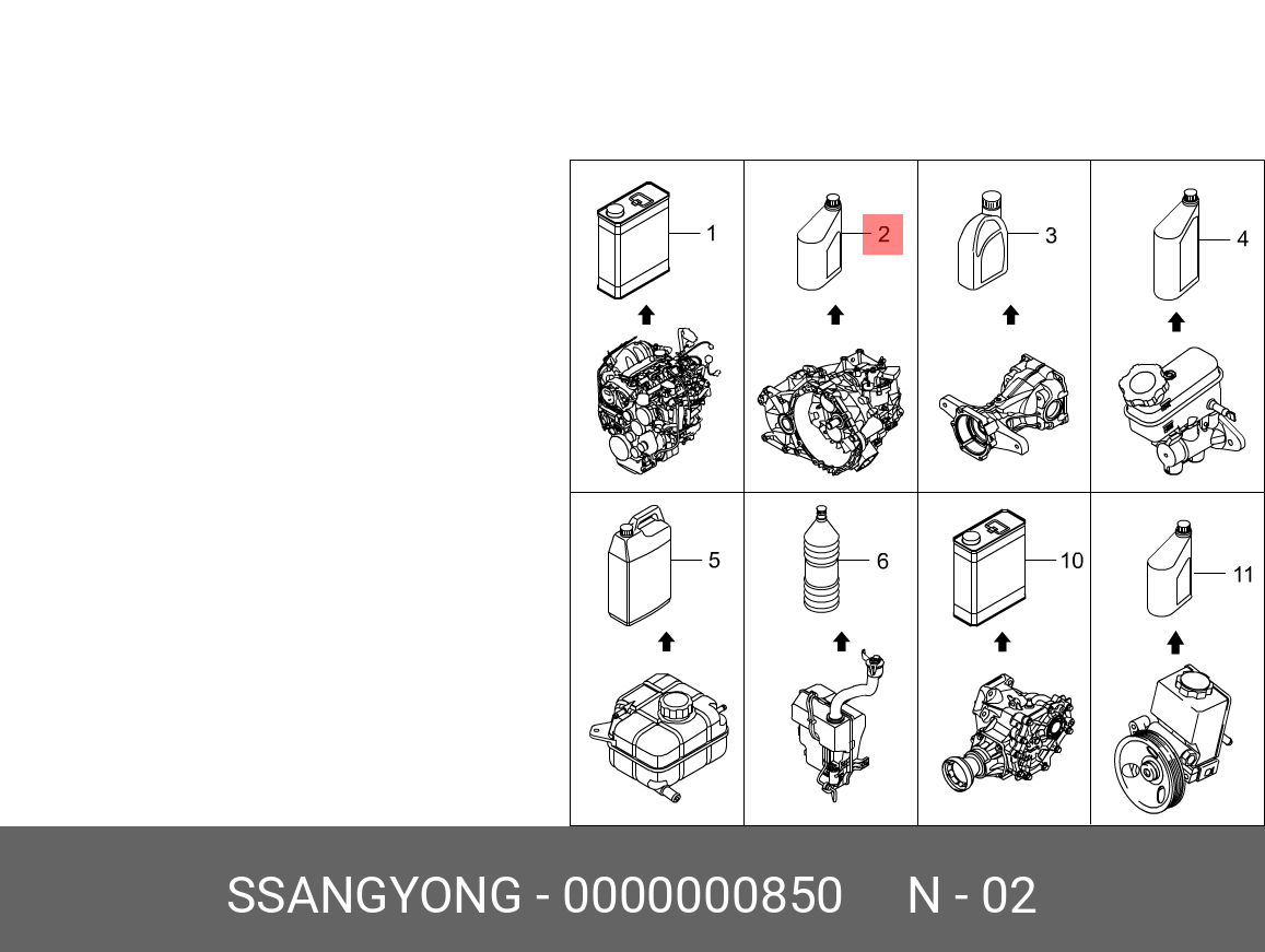 Жидкость для акпп ATF sp-4m (1 л) - Ssangyong 0000000850