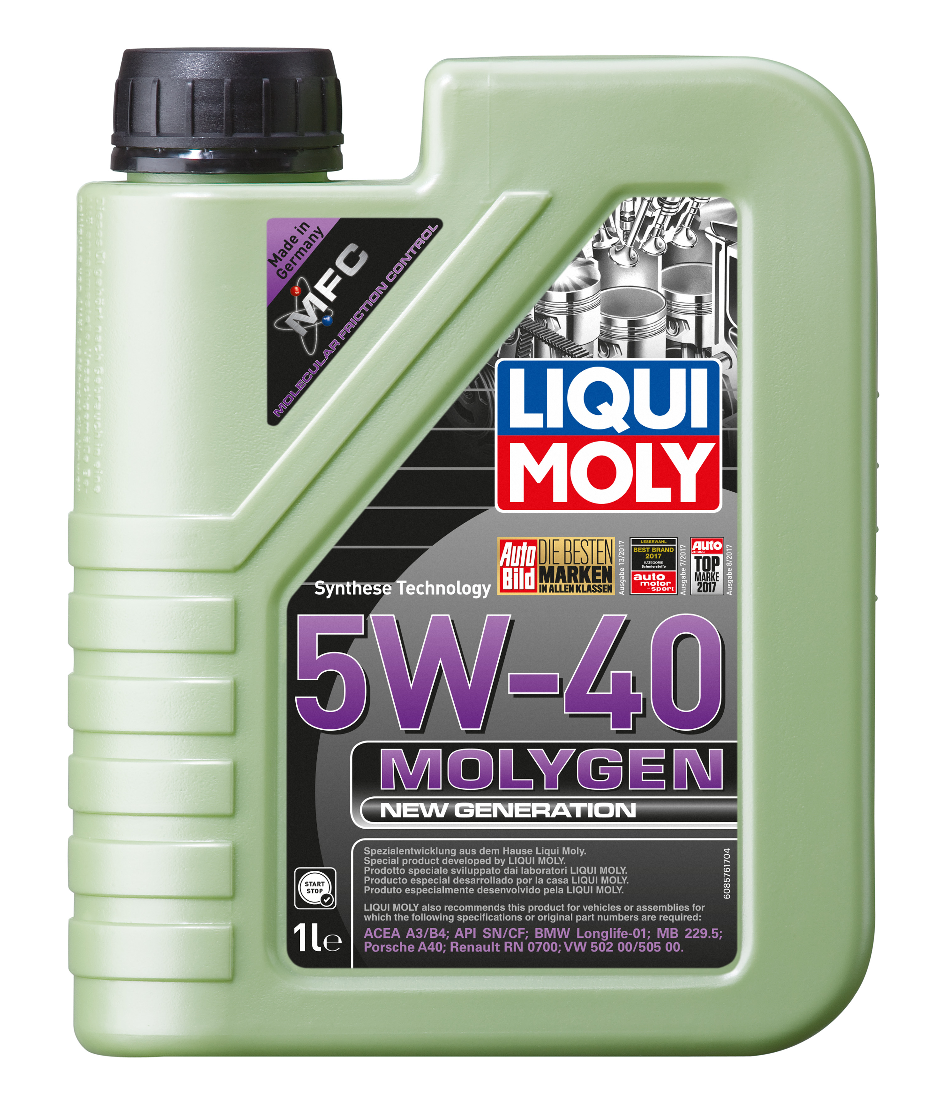 5W-40 SN/СF Molygen New Generation 1л (НС-синт.мотор.масло) - Liqui Moly 9053