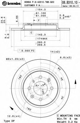 Диск тормозной Standard | зад |