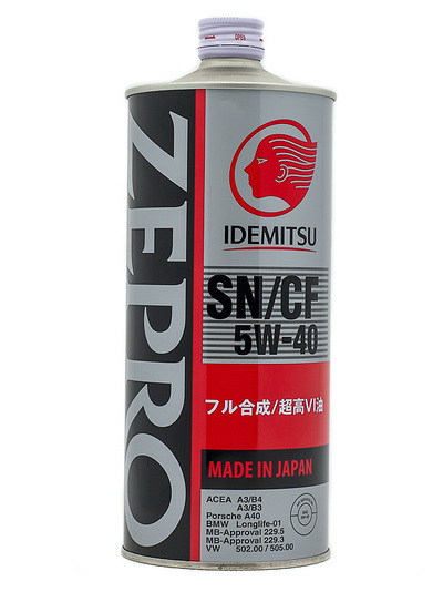 5W-40 ZEPRO EURO SPEC SN/CF 4л (синт. мотор. масло) - IDEMITSU 1849-004