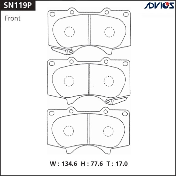 Дисковые тормозные колодки - ADVICS SN119P