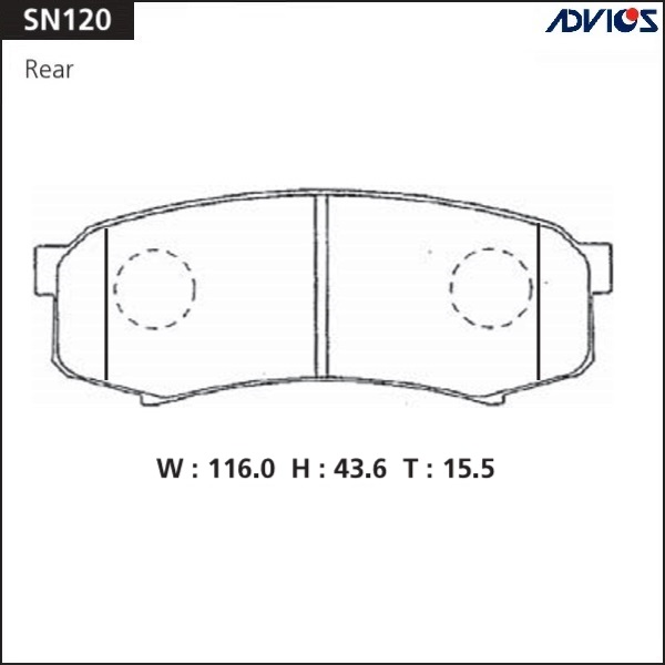 Колодки тормозные дисковые | перед | - ADVICS SN120