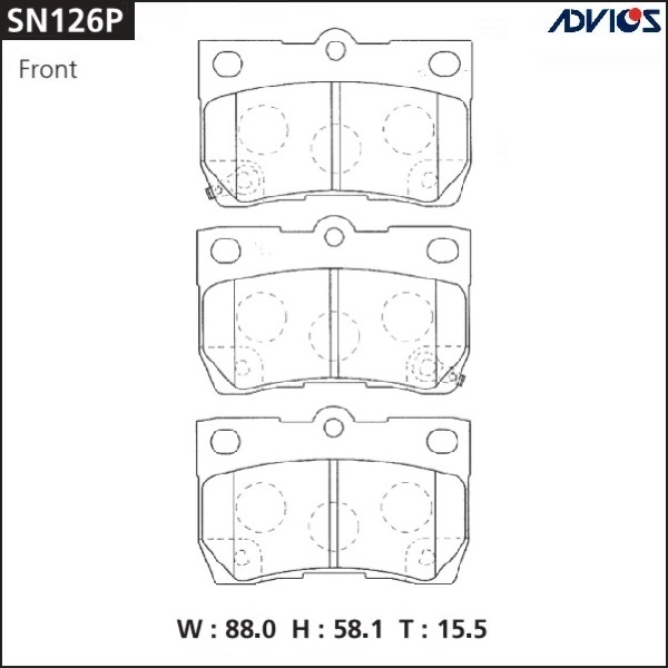 Дисковые тормозные колодки - ADVICS SN126P