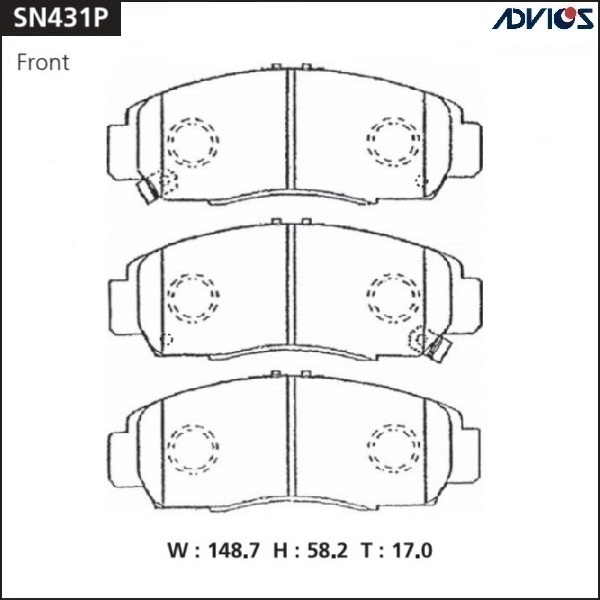 Дисковые тормозные колодки - ADVICS SN431P