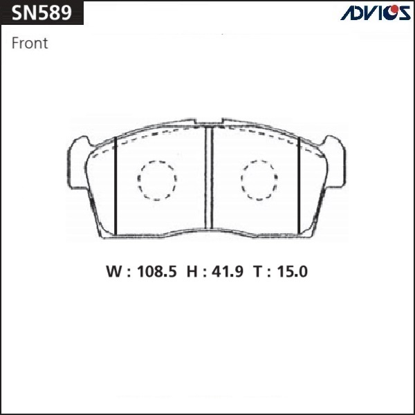 Колодки тормозные дисковые | перед | - ADVICS SN589