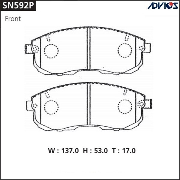 Колодки тормозные дисковые | перед | - ADVICS SN592P