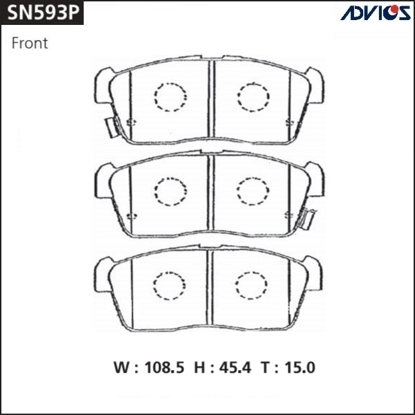 Колодки тормозные дисковые | перед | - ADVICS SN593P
