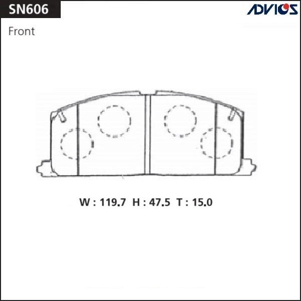 Дисковые тормозные колодки - ADVICS SN606