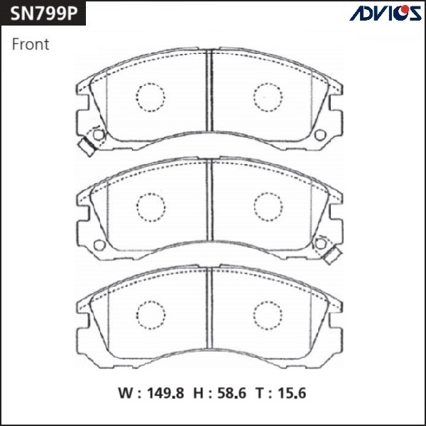 Дисковые тормозные колодки - ADVICS SN799P