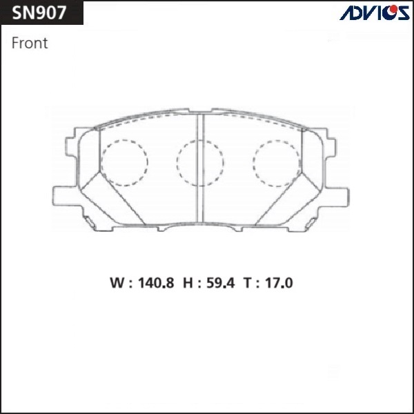 Дисковые тормозные колодки - ADVICS SN907