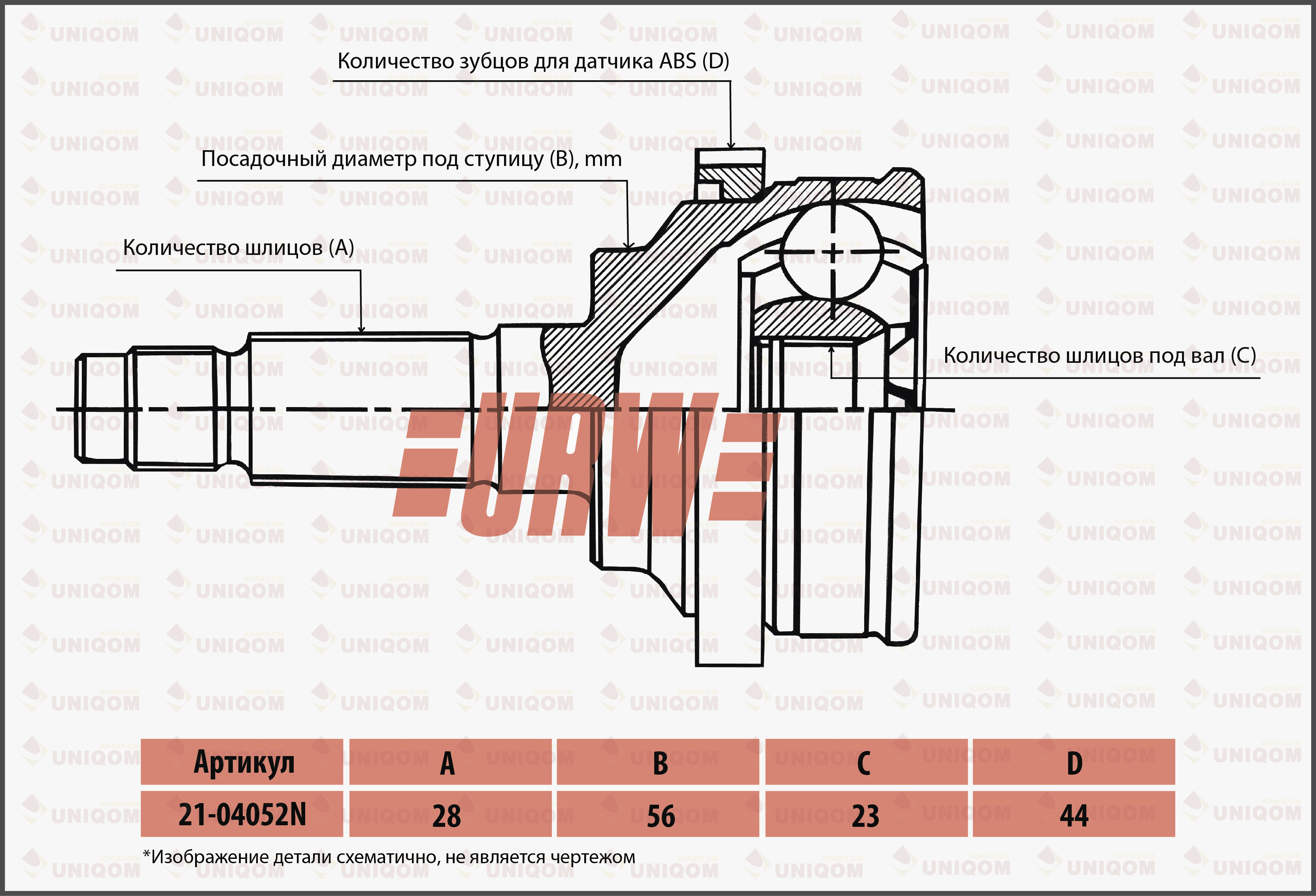 Комплект ШРУСа URW                21-04052N