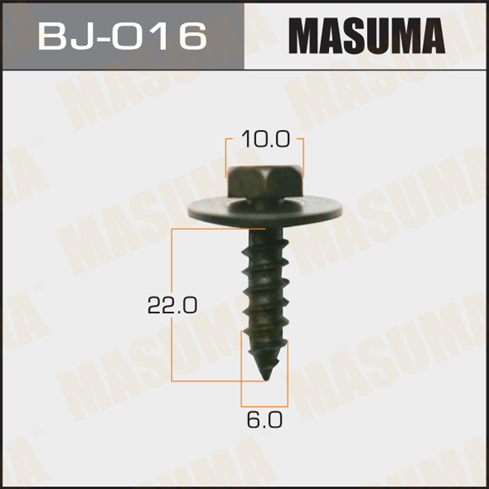 Саморез 6x22мм, набор 6шт - Masuma BJ016
