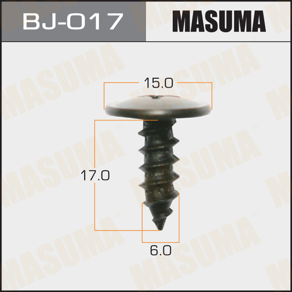Саморез 6x17мм, набор 10шт - Masuma BJ017