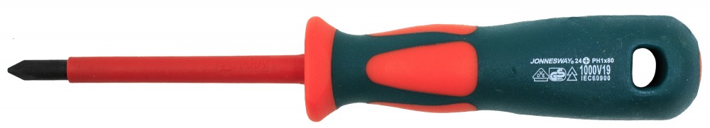 Отвертка крестовая диэлектрическая PH#1х80мм - JONNESWAY DV13P180
