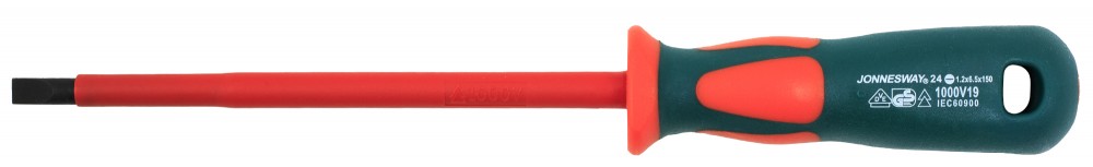 Отвертка шлицевая диэлектрическая SL 6,5х150мм - JONNESWAY DV13S6150