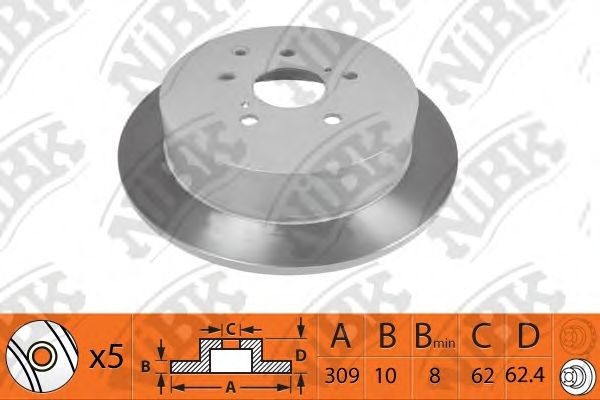 Диск тормозной | зад | - NIBK RN1473